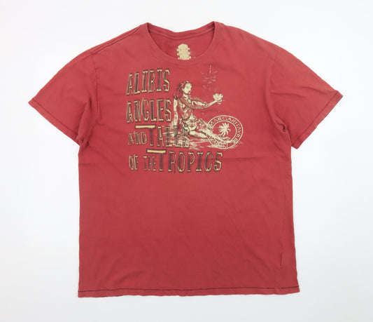 Margaritaville Men's Red XL Graphic Cotton T-Shirt Tropical Beach Style