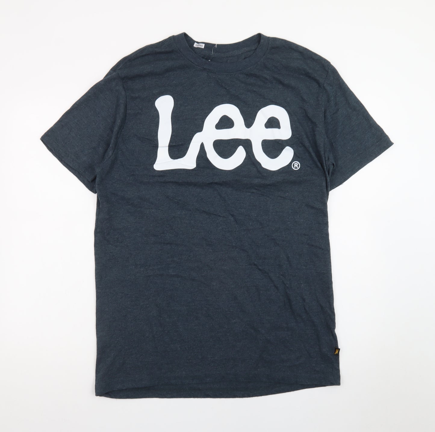 Lee Men's Blue Crew Neck Logo Short Sleeve T-Shirt Size L