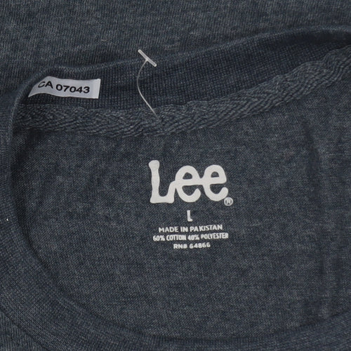 Lee Men's Blue Crew Neck Logo Short Sleeve T-Shirt Size L