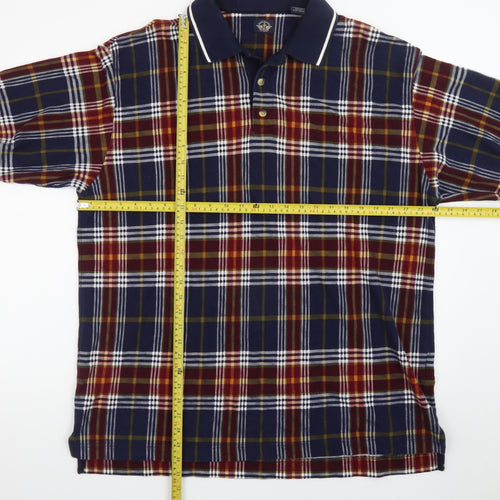 Dockers Men's Multicoloured Check Cotton Short Sleeve Polo XL