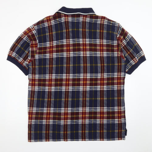 Dockers Men's Multicoloured Check Cotton Short Sleeve Polo XL