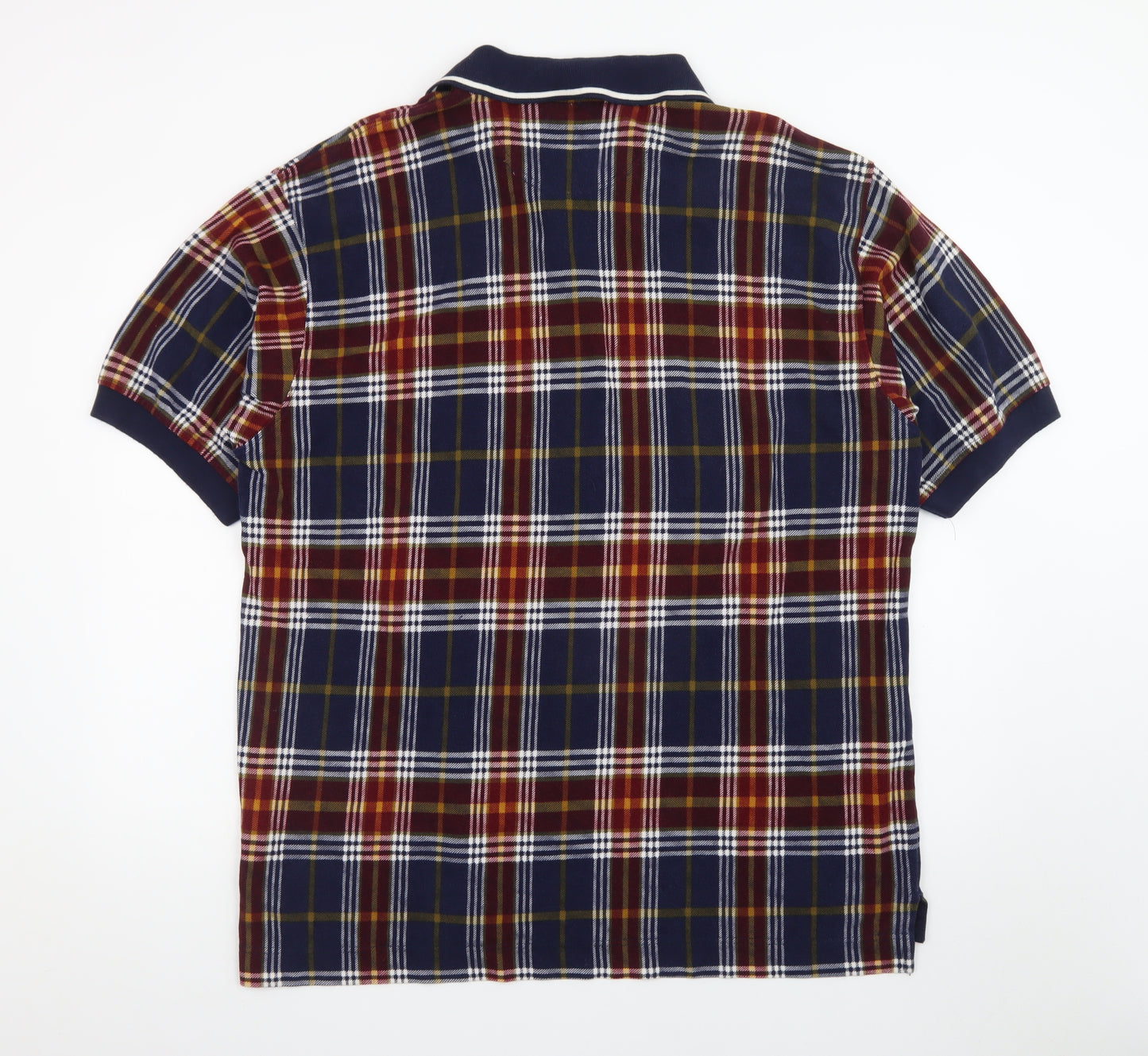 Dockers Men's Multicoloured Check Cotton Short Sleeve Polo XL