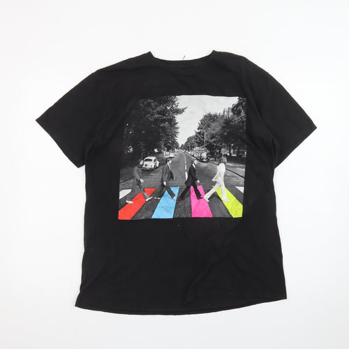 The Beatles Men's Black Abbey Road Graphic T-Shirt Size L