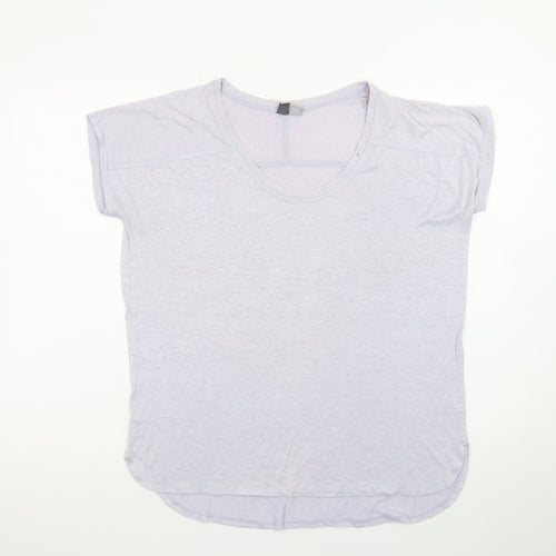 KENAR Womens Grey Basic Scoop Neck Short Sleeve T-Shirt Size M
