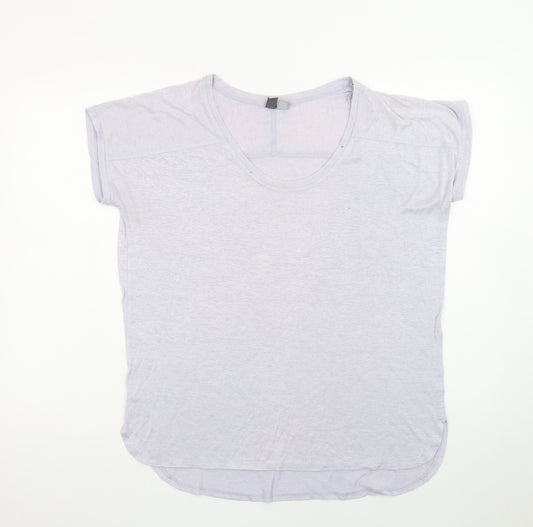 KENAR Womens Grey Basic Scoop Neck Short Sleeve T-Shirt Size M