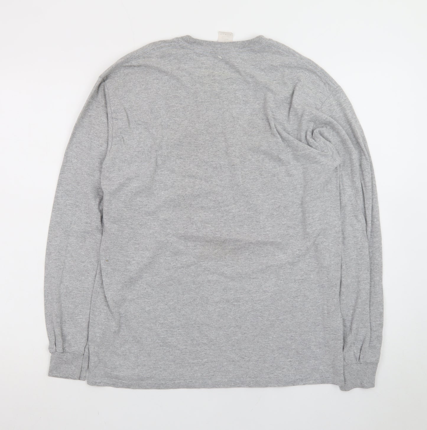 Gildan Mens Grey LB Bruins Sports Graphic Long Sleeve Cotton T-Shirt Size M