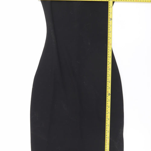 Pull&Bear Women's Black XS Sleeveless Bodycon Jersey Dress