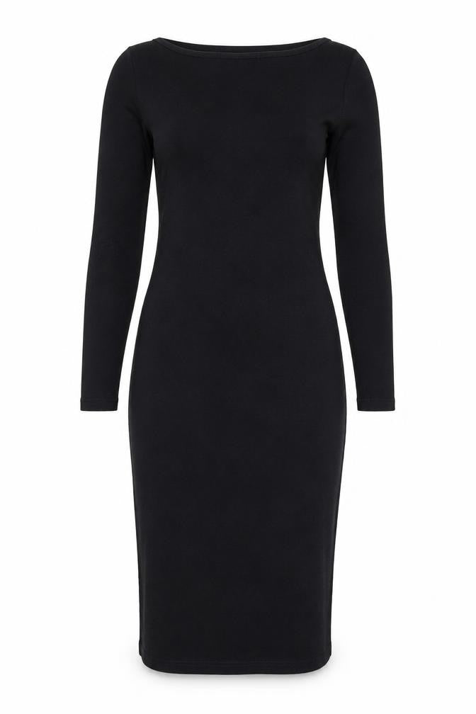 New Look Women Black Size 12 Bodycon Knee Length Long Sleeve Dress