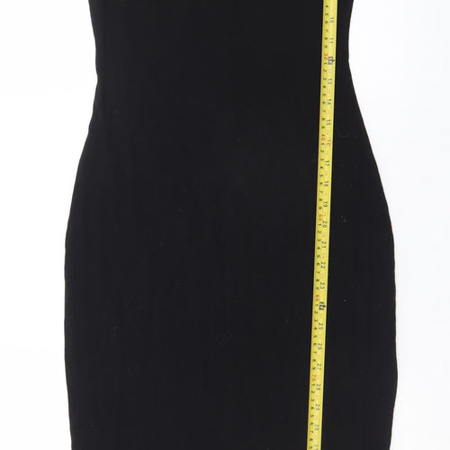 New Look Women Black Size 12 Bodycon Knee Length Long Sleeve Dress