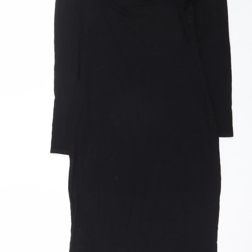 New Look Women Black Size 12 Bodycon Knee Length Long Sleeve Dress