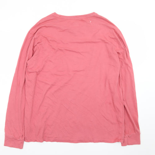 Ralph Lauren Men’s Pink Long Sleeve Cotton Crew Neck T-Shirt L