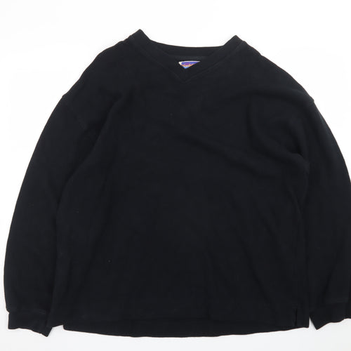 NorthCrest Men's Black XL Cotton V-Neck Pullover Jumper
