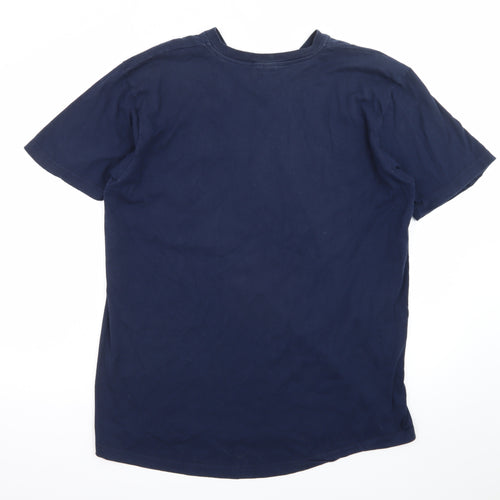Champion Men's Blue 2XL V-Neck Cotton Short Sleeve T-Shirt