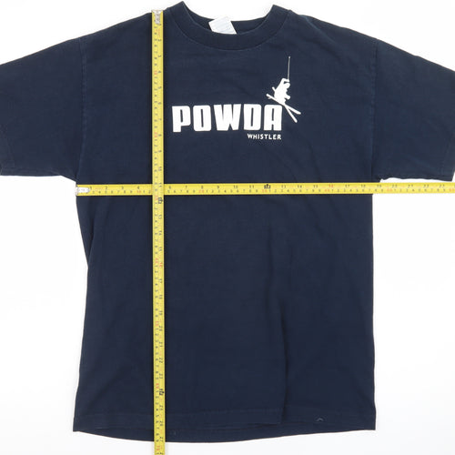 Alstyle Men’s Navy Blue POWDA Whistler Ski Graphic T-Shirt Size M