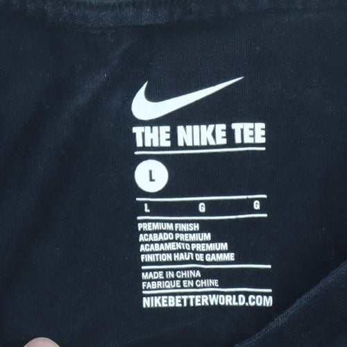 Nike Men's Black Air Graphic Regular Fit Cotton T-Shirt Size L