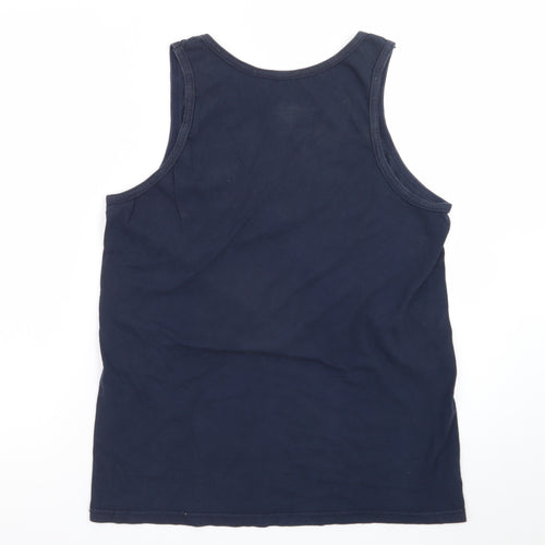 Quiksilver Men's Navy Sleeveless Regular Fit Cotton Tank Top M