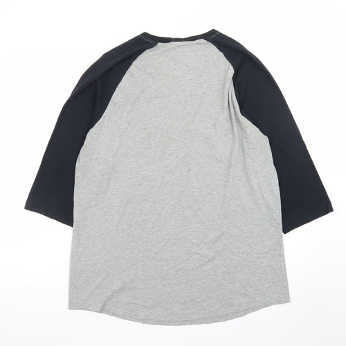 Nike Men's Grey XL 3/4 Sleeve Crew Neck Sports T-Shirt