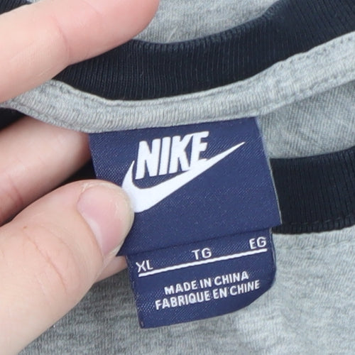 Nike Men's Grey XL 3/4 Sleeve Crew Neck Sports T-Shirt