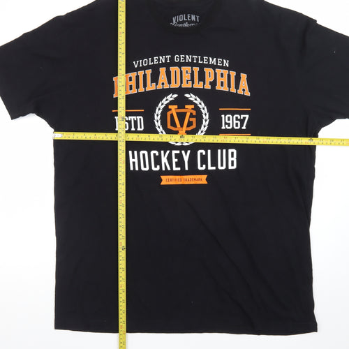 Violent Gentlemen Men's Black 2XL Hockey Club Graphic T-Shirt