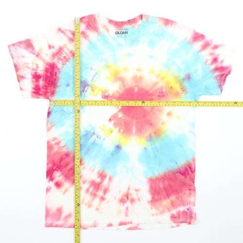 Gildan Men’s Multicoloured Tie-Dye Cotton Crew Neck T-Shirt Size M