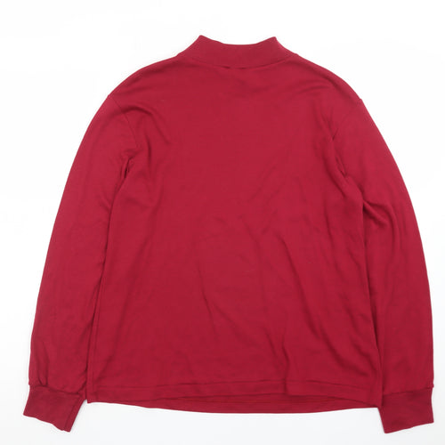 Lands' End Men's Red Mock Neck Long Sleeve Jersey T-Shirt XS