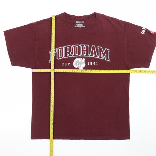Champion Men's Burgundy Fordham Graphic Cotton T-Shirt Size L
