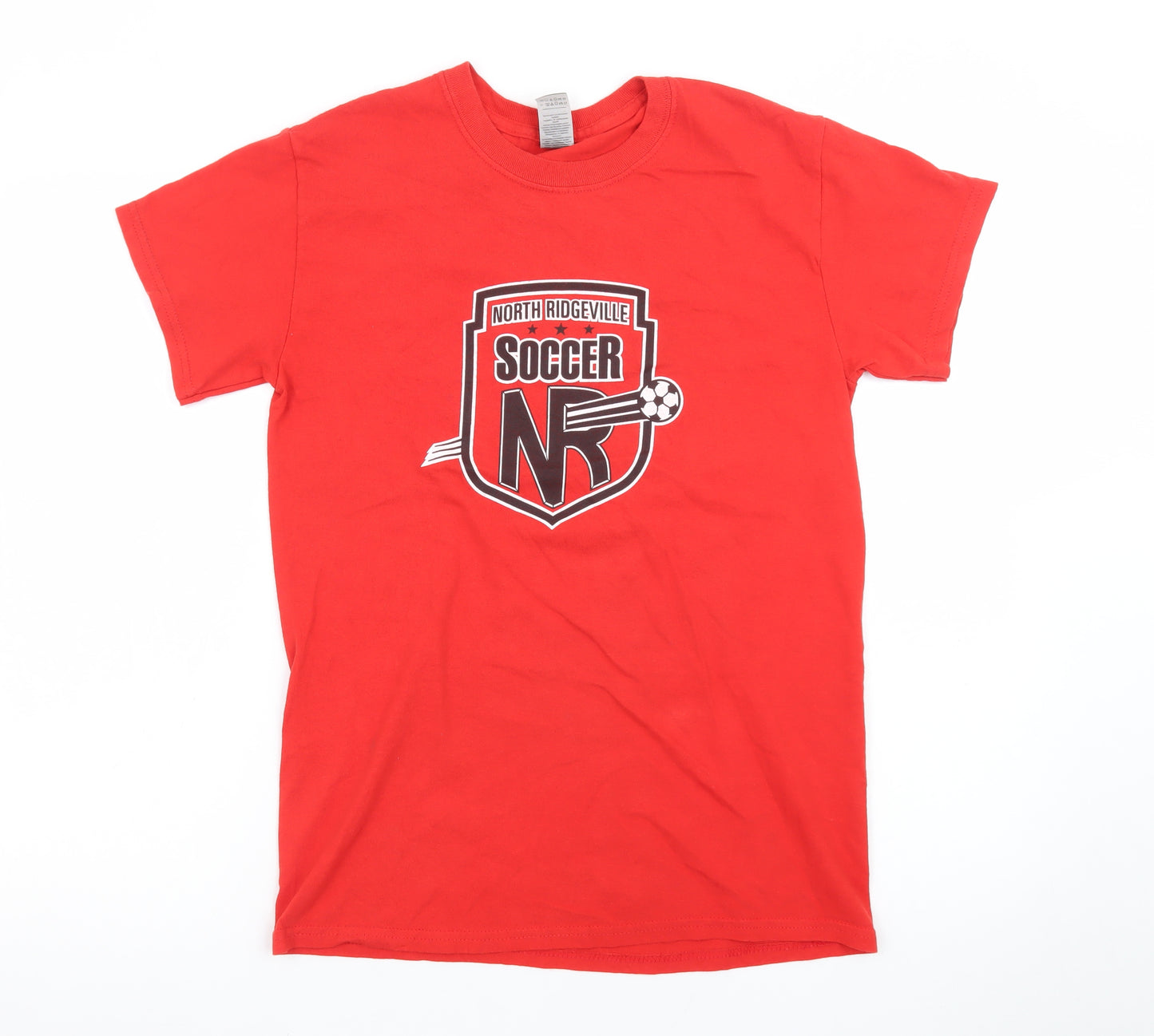 Gildan Men's Red North Ridgeville Soccer T-Shirt Small Sports Style