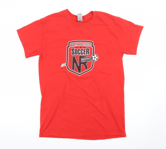 Gildan Men's Red North Ridgeville Soccer T-Shirt Small Sports Style