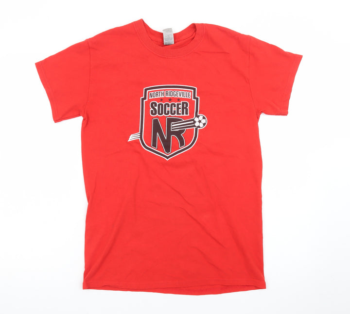 Gildan Men's Red North Ridgeville Soccer T-Shirt Small Sports Style