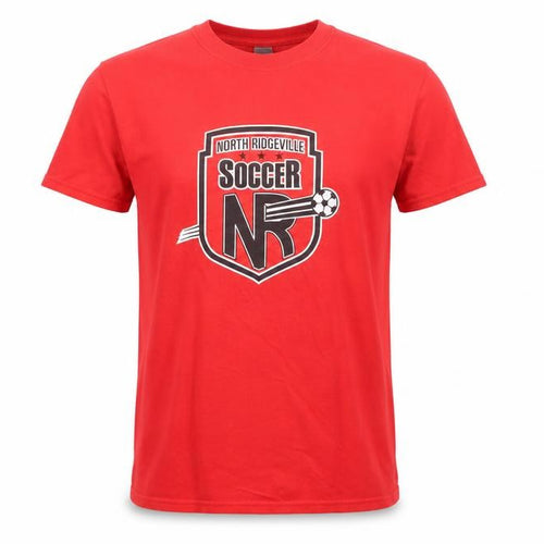 Gildan Men's Red North Ridgeville Soccer T-Shirt Small Sports Style