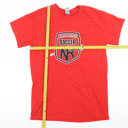 Gildan Men's Red North Ridgeville Soccer T-Shirt Small Sports Style