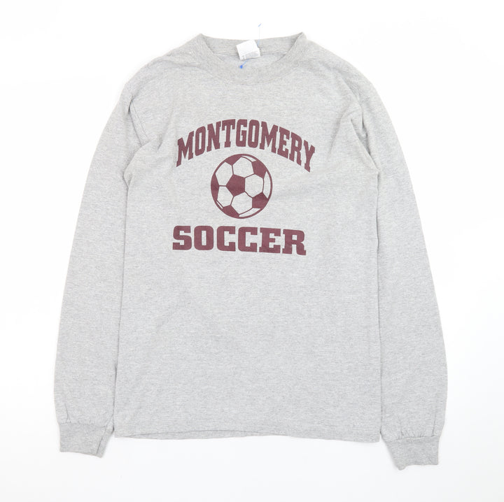 Anvil Men's Grey Long Sleeve Montgomery Soccer T-Shirt Small