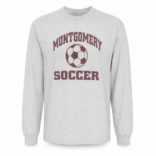 Anvil Men's Grey Long Sleeve Montgomery Soccer T-Shirt Small