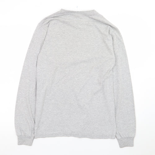 Anvil Men's Grey Long Sleeve Montgomery Soccer T-Shirt Small