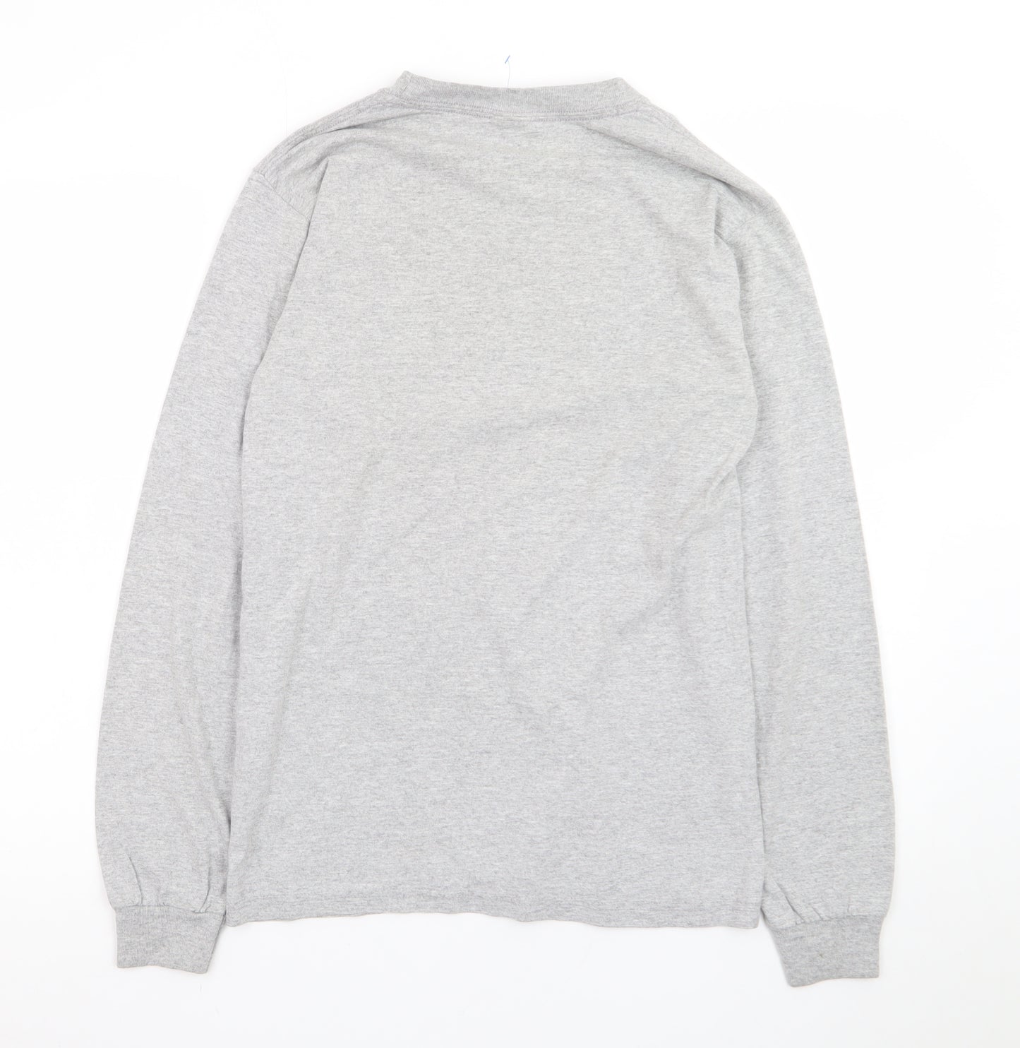 Anvil Men's Grey Long Sleeve Montgomery Soccer T-Shirt Small