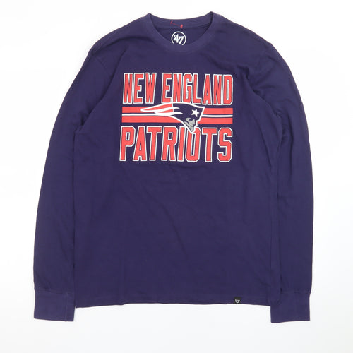47 Brand Men's Blue New England Patriots Long Sleeve T-Shirt M