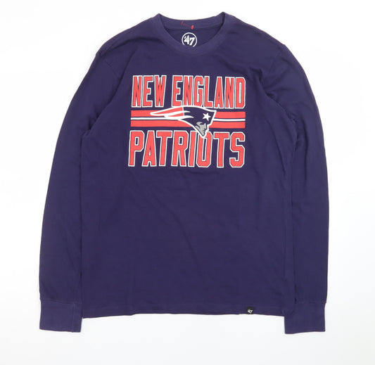 47 Brand Men's Blue New England Patriots Long Sleeve T-Shirt M