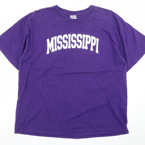 Jerzees Men’s Purple Mississippi XL Heavyweight Cotton T-Shirt