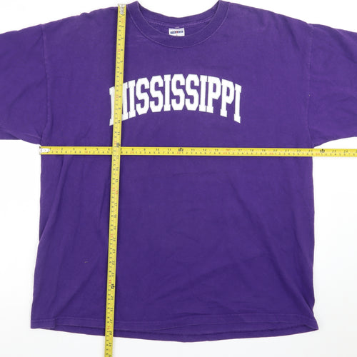 Jerzees Men’s Purple Mississippi XL Heavyweight Cotton T-Shirt