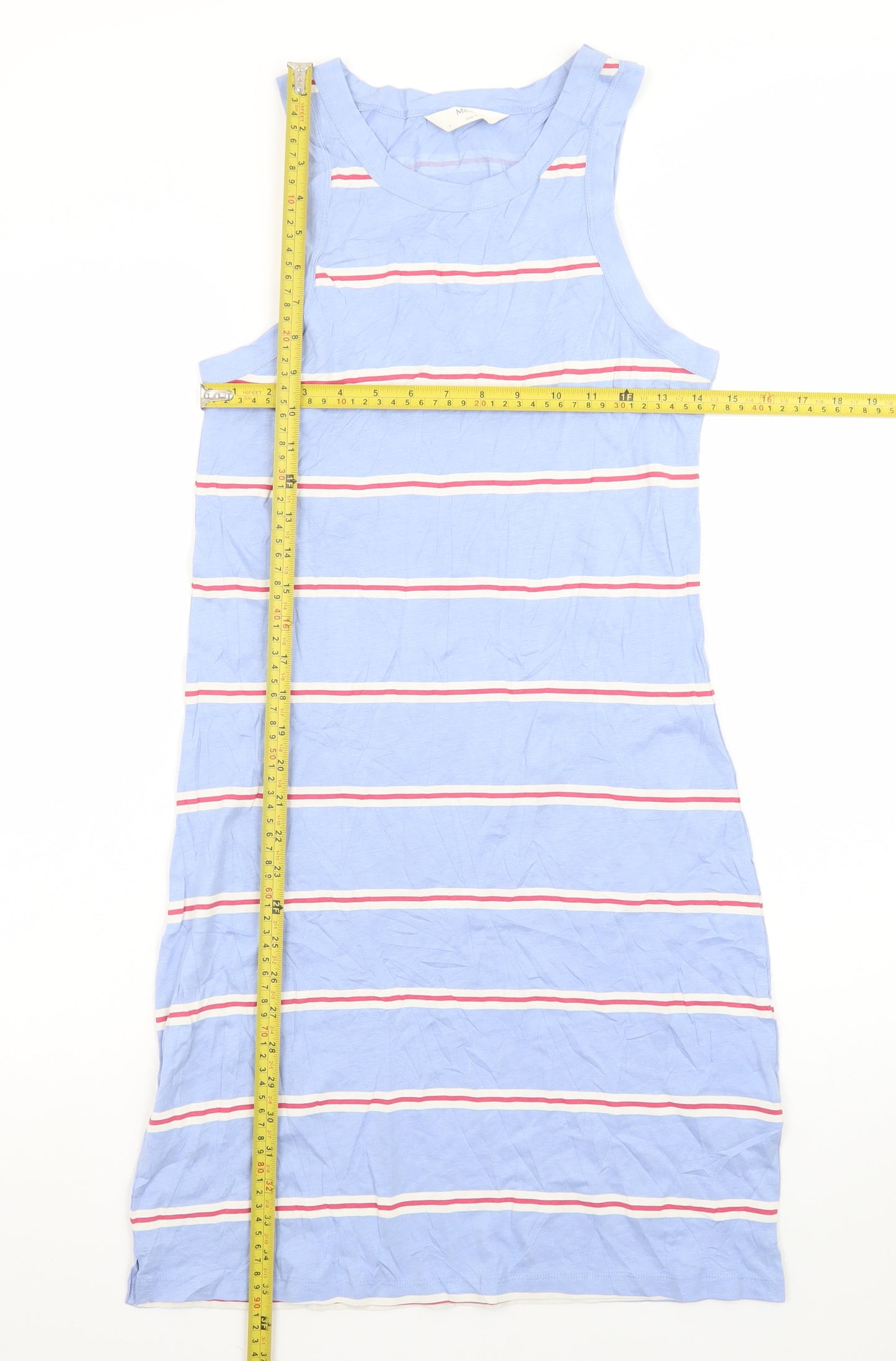 Marks and Spencer Women’s Blue Striped Tank Dress Size S Jersey Summer