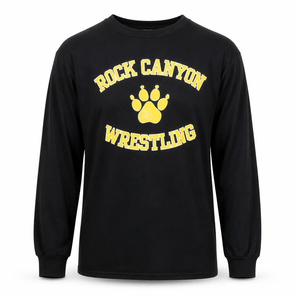 Port & Company Men's Black Rock Canyon Wrestling Long Sleeve T-Shirt M