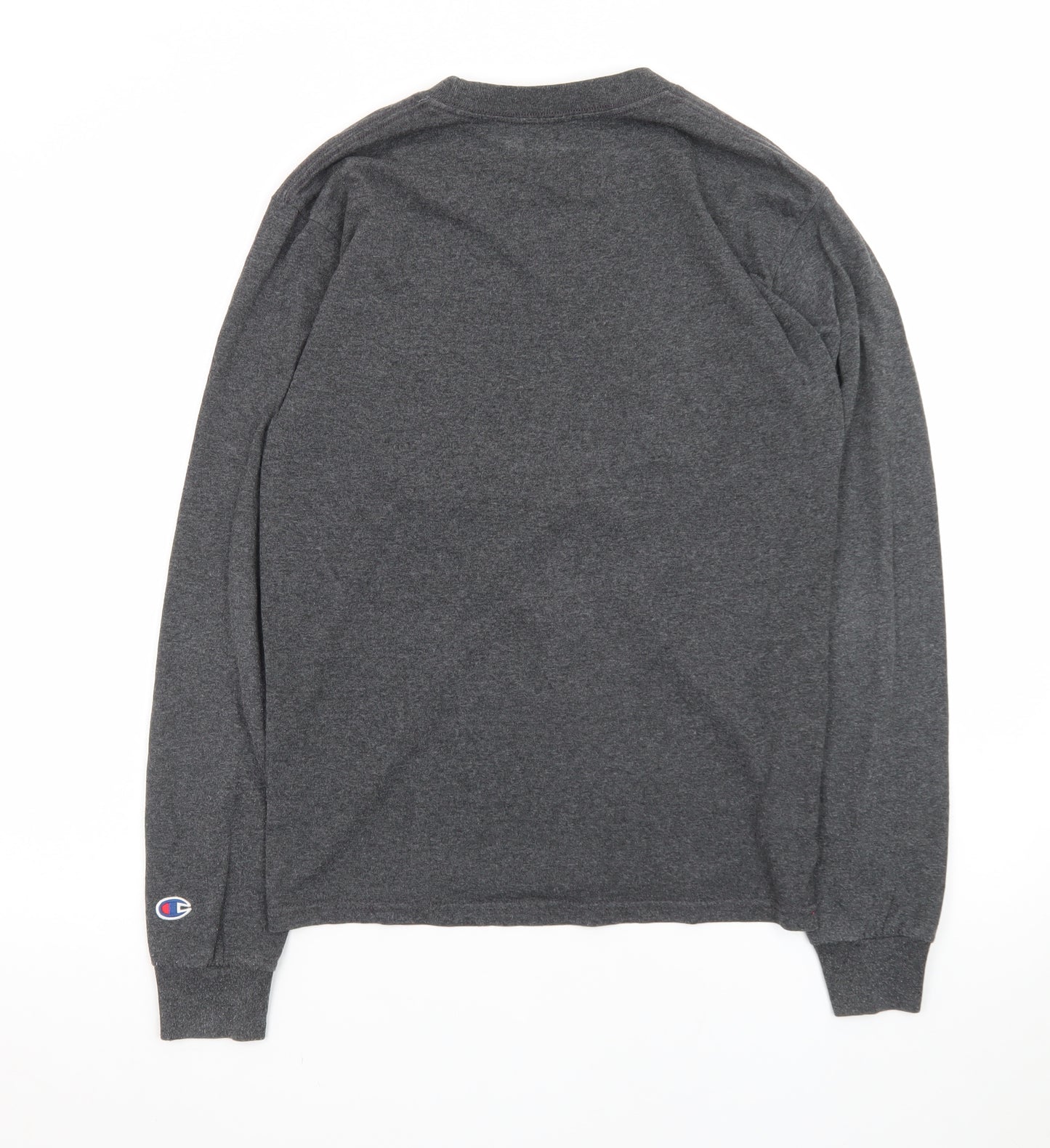 Champion Men’s Grey Long Sleeve Crew Neck Football Graphic T-Shirt Size S