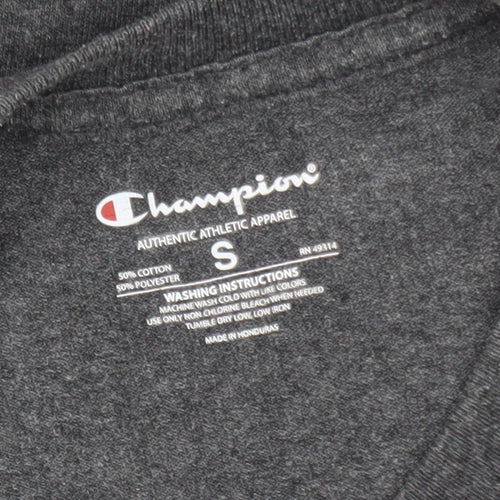 Champion Men’s Grey Long Sleeve Crew Neck Football Graphic T-Shirt Size S