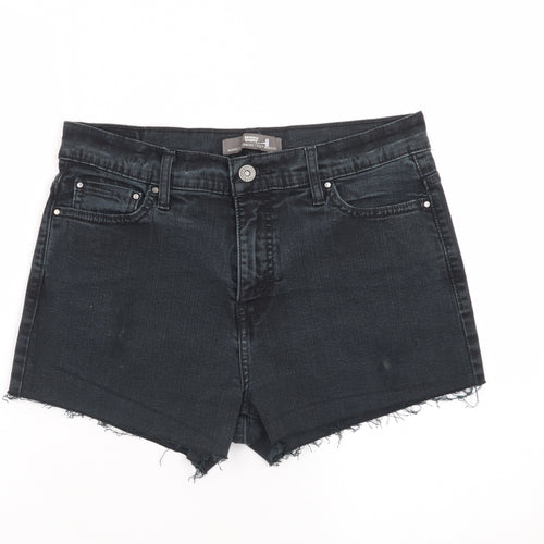 Levi's Women's Black Denim Cut-Off Shorts M Slim Fit Stretch