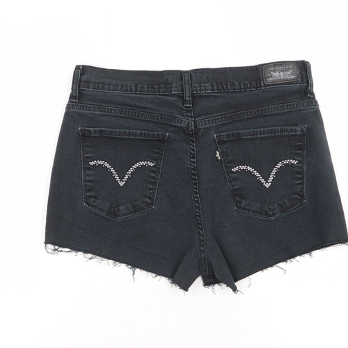Levi's Women's Black Denim Cut-Off Shorts M Slim Fit Stretch