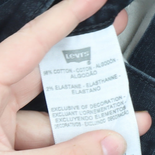 Levi's Women's Black Denim Cut-Off Shorts M Slim Fit Stretch