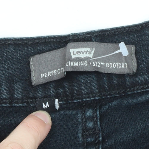 Levi's Women's Black Denim Cut-Off Shorts M Slim Fit Stretch