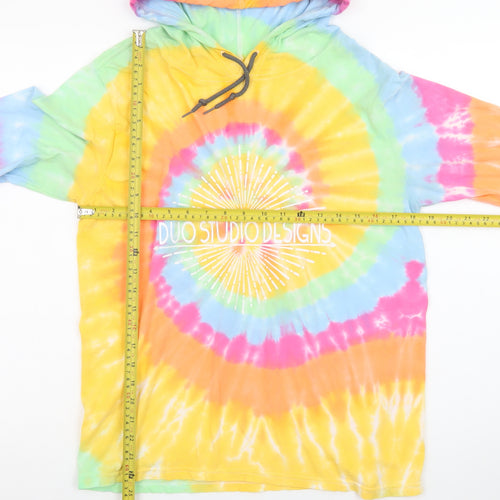 Dyenomite Men’s Multicoloured Tie-Dye Pullover Hoodie Size S