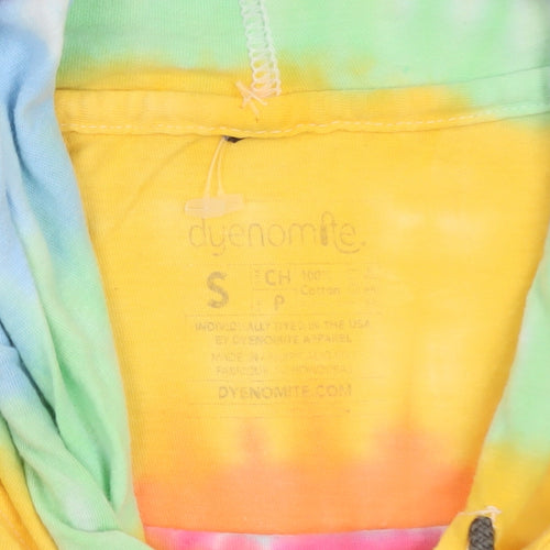Dyenomite Men’s Multicoloured Tie-Dye Pullover Hoodie Size S