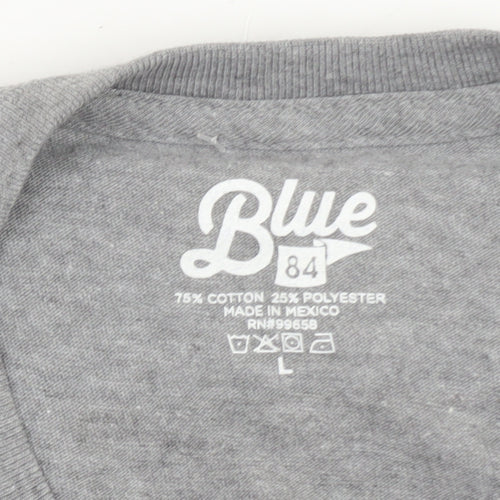 Blue 84 Men's Grey U.S. Army Long Sleeve Graphic T-Shirt Size L